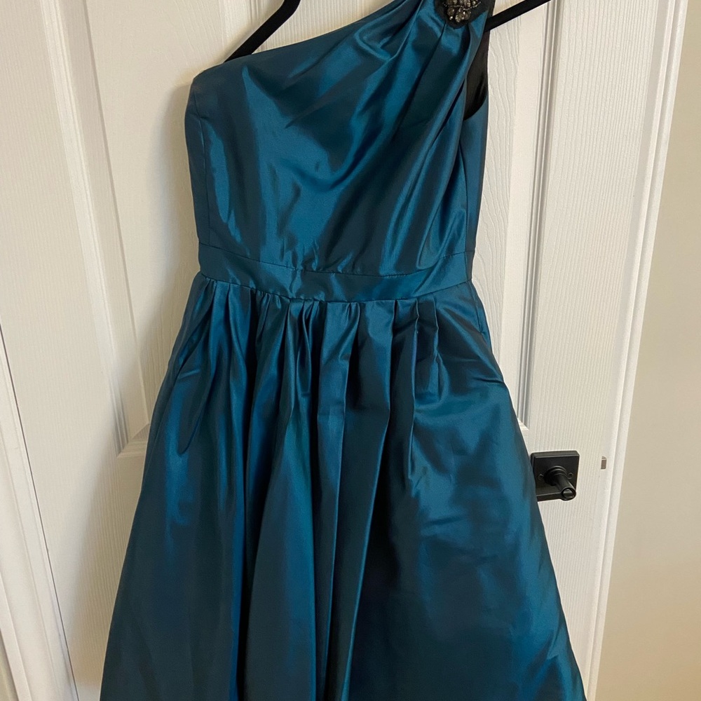 David's Bridal Black and Teal Dress